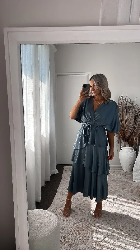 Celebration by Shine On Marissa Midi Dress Stormy Grey