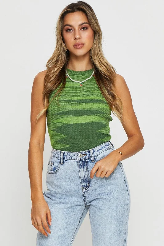 Green Knit Top