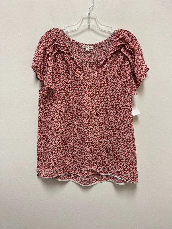 Top Short Sleeve By Max Studio In Red, Size: L